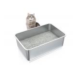 $50 ZuHucpts Stainless Steel Cat Litter Box,