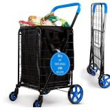 SEALED $116 SereneLife Foldable Shopping Cart-...