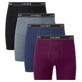 NEW 4PK (M) Hanes Men Boxer Briefs Soft/Breathable