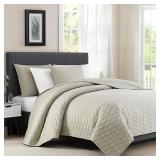 New $42 BOURINA Quilt Coverlet Set Embroidery...