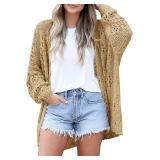 New $40 YACUN Womens Crochet Cardigan Open...