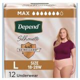 NEW (L)12ct Adult Incontinence Underwear for Women