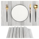 New Gray Woven Placemats Set of 6   Heat...