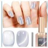 NEW 2pack (12mL) Silver Cat Eye Gel Nail Polish