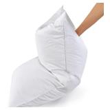 NEW $40 (Q) White Goose Feather Bed Pillow
