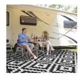 $85 Outdoor Patio Plastic Straw Rug - 8x10 ft