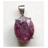 $3,802 App 2.2 g Cert.Silver Ruby gemstone Pendant