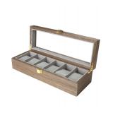 NEW 6-Slots Wooden Watch Box for Men