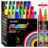 SFAIH 24 Colors Chalk Markers 1s Wet Wipe - No Res