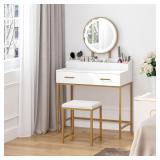 $146 UTEX Makeup Vanity Desk with Mirror and Light