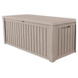 $190 180 Gallon Lockable Resin Deck Box, Waterproo