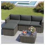 $296 5 Pieces Outdoor Patio Furniture Sets with Gl