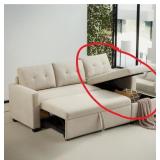 $420 81.5" L-Shape Sleeper Sectional Sofa with Sto