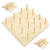 Kigley 3 Pcs Wood Pegboard Drawer Organizer with 3