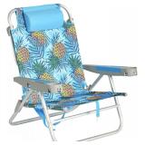 SUNNYFEEL Extra Wide 28" Low Beach Chair 5 Positio