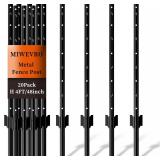20 Pack Garden Fence Post, 4 Feet Heavy Duty Metal