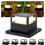6 Pack Solar Post Lights Outdoor Solar Post Cap Li