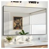 $180 60x36 Inch Large Black Wall Mounted Mirror,Al