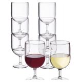 US Acrylic Stackable 8 ounce Plastic Wine Stems in