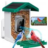 (BLUE)Smart Bird Feeder with Camera Solar Powered,