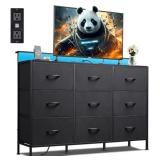 WLIVE Black Dresser TV Stand for 50, 55 inch, Led