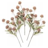 Floroom 5pcs Faux Silk Pompon Mum Artificial Flowe