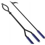 40" Fire Log Tongs Firewood Grabber and Fire Poker