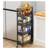 Giwil Slim Storage Cart 5 Tier Narrow Kitchen Roll