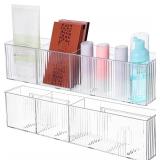 2 Pcs Bathroom Makeup Organizer, Wall Mount Clear