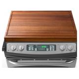 $109 30x22 Acacia Noodle Board Stove Cover Wood wi