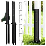 Fence Post Repair Kit, 2 Pack Heavy Duty Steels Fe