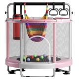 55" Trampoline for Kids with Enclosure, 440lbs Cap