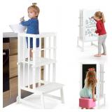 3 Height Adjustable Kids Step Stool, A-Shaped Stru