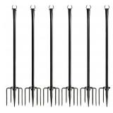 Outdoor 6-Pack Hanging Light Poles with Fork Base