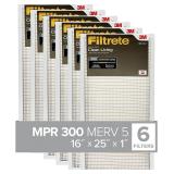 Filtrete 16x25x1 Air Filter, MPR 300, MERV 5, Clea