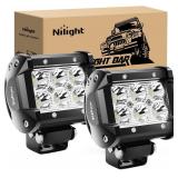 Nilight Led Pods 2Pcs 18W 1260LM Spot Off Road Lig