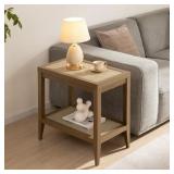 $100 SICOTAS Rattan Night Stand Bedside Table - Fa