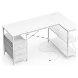 $120 Huuger L Shaped Office Desk with Power Outlet