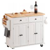 $154 VEVOR Kitchen Island Cart with Solid Wood Top