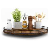 Farmhouse Oak 16" Lazy Susan Turntable Organizer f