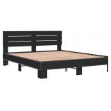 $254 vidaXL Bed Frame Black and gray Engineered Wo