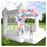 $496 AKSPORT White Bounce House Inflatable Jumping