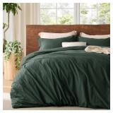 Bedsure 100% Washed Cotton Duvet Cover King Size -