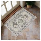 Collive Washable Indoor Doormat, Non Slip Retro Fl