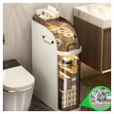 2-Tiers Slim Bathroom Storage Cabinet, Narrow Bath