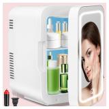 Mini Fridge, Skincare Fridge With Dimmable LED Lig