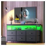 Huuger LED TV Stand for Bedroom, 47 Inch Dresser T