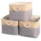 HOdo Home 3PCS Fabric Storage Bin with Drawstring