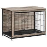 $150 FEANDREA Wooden Dog Crate, Large, Greige UPFC