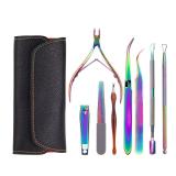 Rainbow Tungsten Steel Manicure Pedicure Set with
